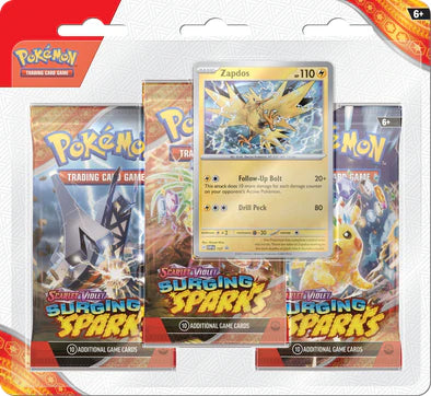Pokemon SV8 Surging Sparks 3pk Blister