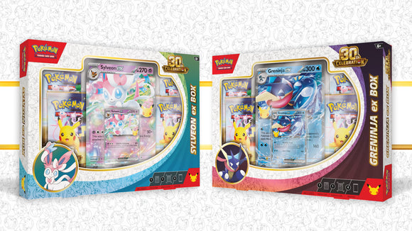 Pokémon TCG: 30th Celebration Sylveon ex Box and Greninja ex Box (Ships Sept 17)