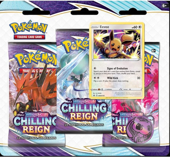 Pokemon SWSH6 Chilling Reign 3-Pack Blister