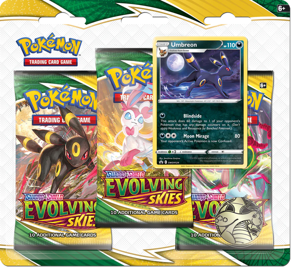Pokemon SWSH7 Evolving Skies 3PK Blister