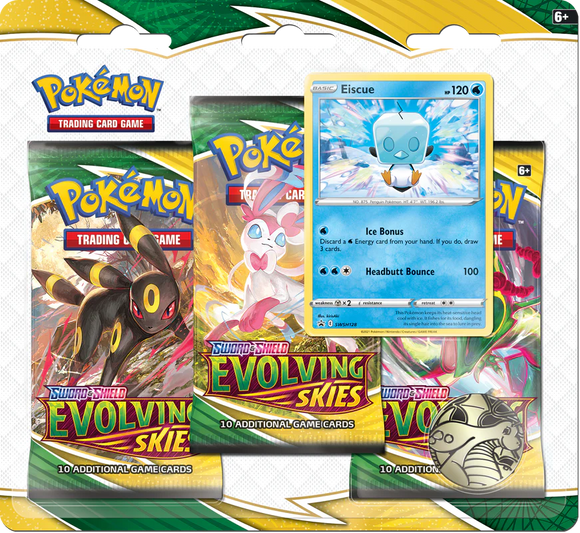 Pokemon SWSH7 Evolving Skies 3PK Blister